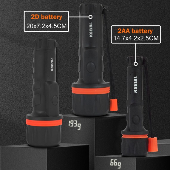 High-Quality LED Rubber Torch with 3 LED Lights for Bright Illumination | KSEIBI