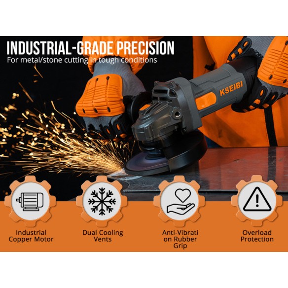 سنگ‌زنی زاویه‌ای KWS 85-115، 115 میلی‌متر، 850 وات - بهترین ابزار برای سنگ‌زنی | KSEIBI