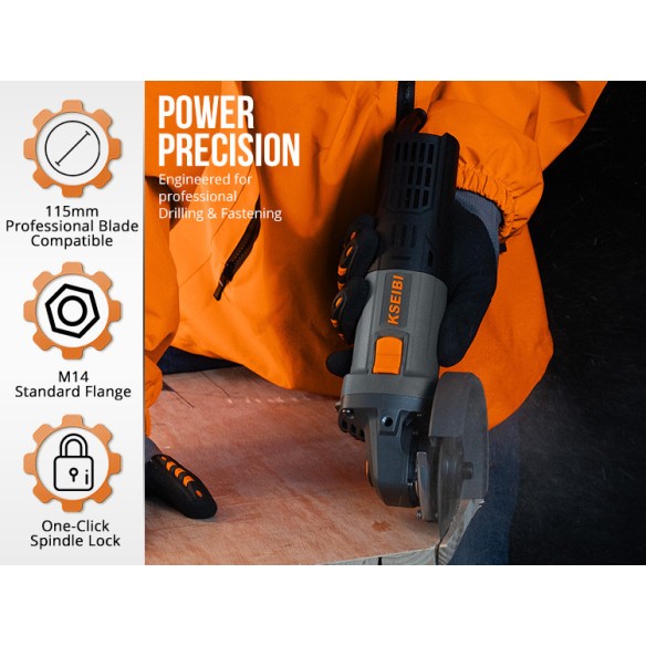 Powerful Variable Speed Angle Grinder for Precision Cutting | KSEIBI