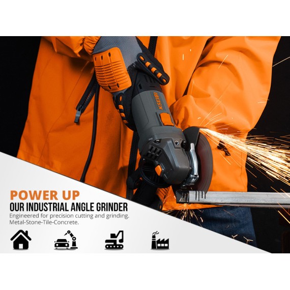Powerful Variable Speed Angle Grinder for Precision Cutting | KSEIBI