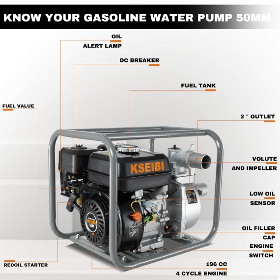 High-Quality Gasoline Water Pump for Efficient Water Transfer | KSEIBI