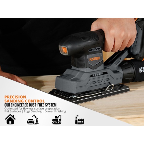 High-Powered Cordless Finishing Sander for Precision Woodworking | KSEIBI