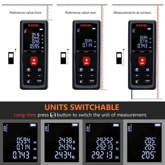 Accurate and Easy-to-Use KLM 100 Laser Measure for Professionals | KSEIBI