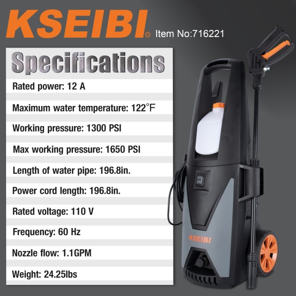 Мойка высокого давления KHP 18-135 C - мощностью 1850 Вт | KSEIBI