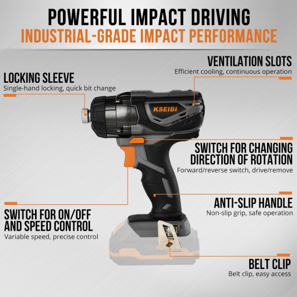 KDR 20V-160 20V无线冲击起子裸机，强力便携 | KSEIBI