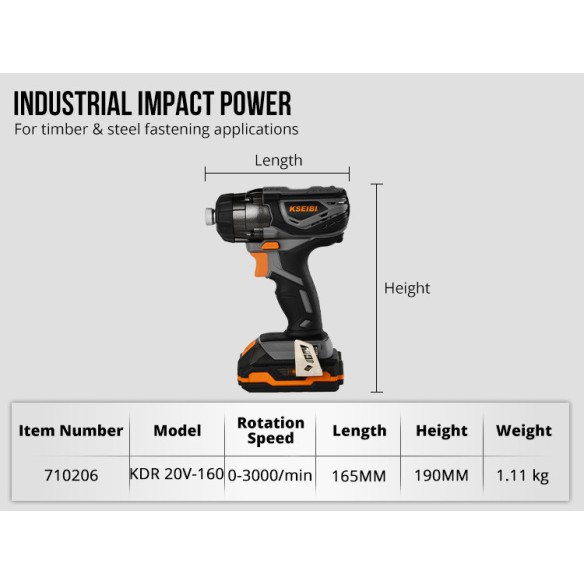 Powerful 20V Cordless Impact Driver for Precision Work | KSEIBI