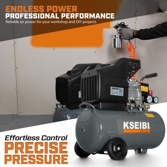 KDA 15-24 Air Compressor, 24L Tank, 2HP Portable | KSEIBI