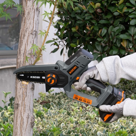 Compact and Powerful Cordless Mini Chainsaw for DIY Projects | KSEIBI