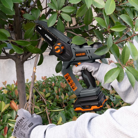 Compact and Powerful Cordless Mini Chainsaw for DIY Projects | KSEIBI