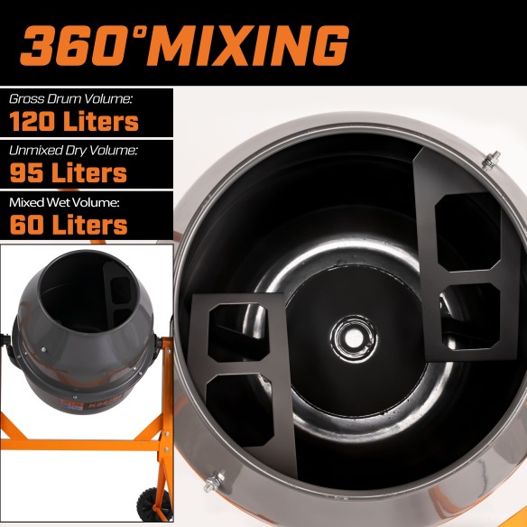 میکسر سیمان ۲۰۰ لیتری KCM 85-200 L با توان ۸۵۰ وات | KSEIBI