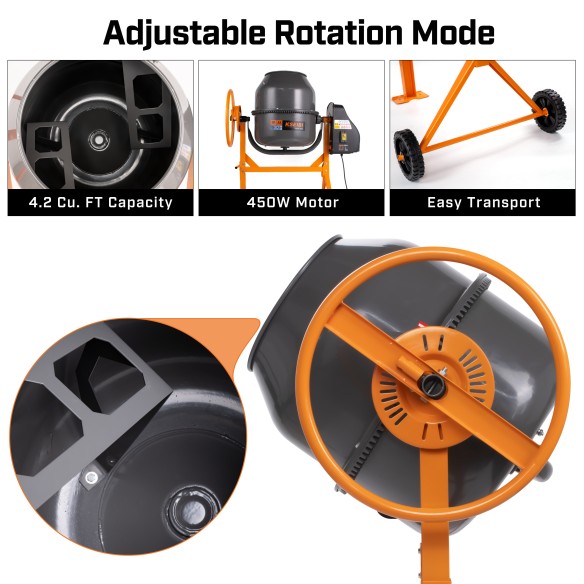 میکسر سیمان ۲۰۰ لیتری KCM 85-200 L با توان ۸۵۰ وات | KSEIBI