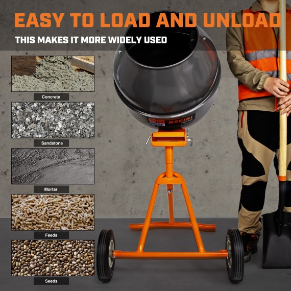 Переносной бетономешатель KCM 55-140 LP, 5 куб. футов | KSEIBI