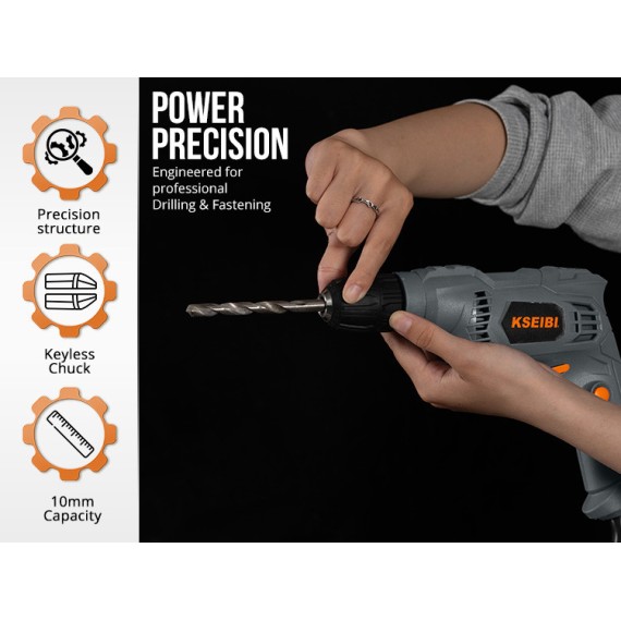 Powerful KBM 450 S Electric Drill with 10mm Keyless Chuck | KSEIBI