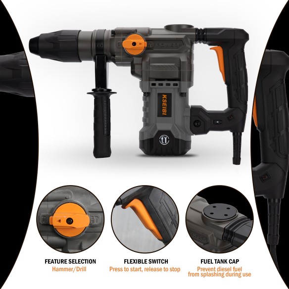 مطرقة دوارة SDS-Max بقدرة 1600 واط وقطر 40 مم | KSEIBI