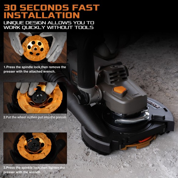 KCG 15-125 L 5-Inch Concrete Grinder, 11.5-Amp Power | KSEIBI