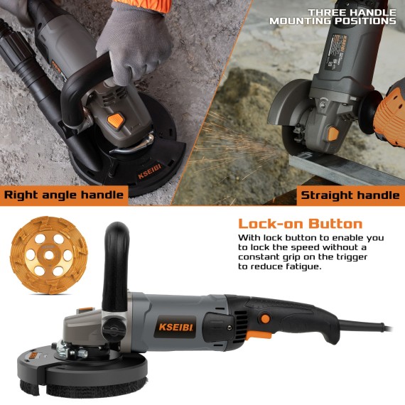 KCG 15-125 L 5英寸电动混凝土打磨机 11.5安培 工业级 | KSEIBI