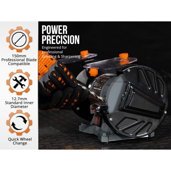 Powerful 150W Bench Grinder 150mm - Top Quality Tools | KSEIBI