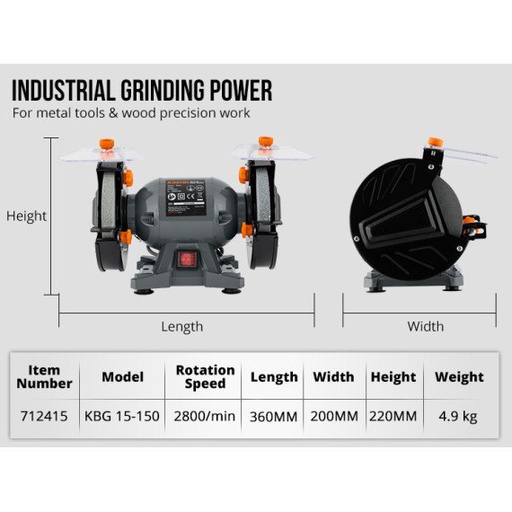 KBG 15-150 台座磨机150毫米，150W 精准打磨工具 | KSEIBI