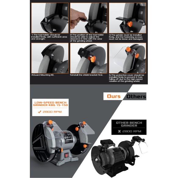 Купить настольный шлифовальный станок KBG 15-150, 150 мм, 150 Вт | KSEIBI