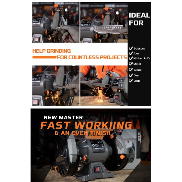 Powerful 150W Bench Grinder 150mm - Top Quality Tools | KSEIBI