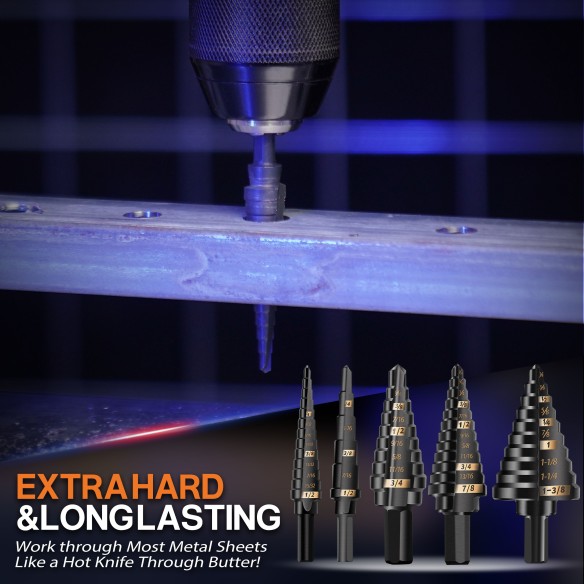 High-Quality HSS Step Drill Bits for Precision Drilling | KSEIBI