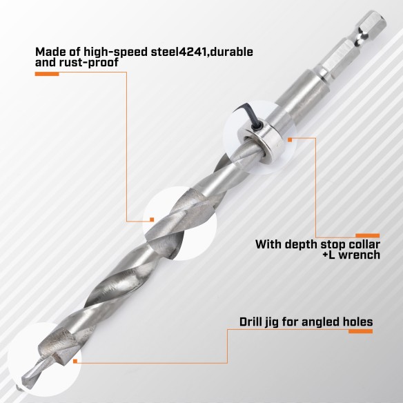 High-Quality HSS Pocket Hole Bit for Precision Woodworking Projects | KSEIBI