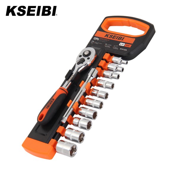 مجموعه سوکت و جغجغه 1/4 اینچ، 12 عددی برای انجام کارهای دقیق | KSEIBI