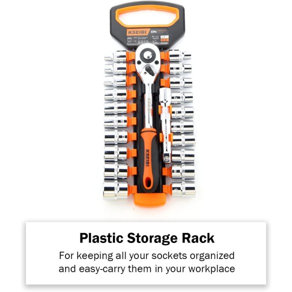 High-Quality Hexagon Socket And Ratchet Set for 1/2" Drives | KSEIBI