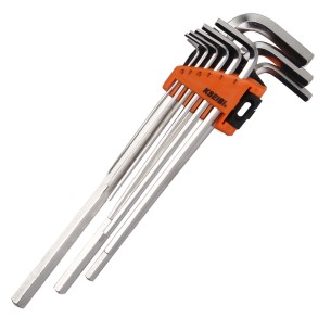 Hex Key Wrench Set Extra Long 9-Pc. SAE