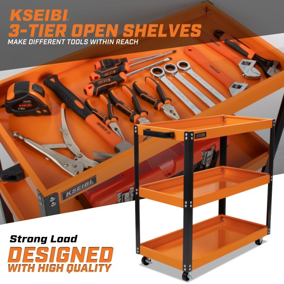 Premium Heavy-Duty Steel Utility Service Cart for Industrial Use | KSEIBI