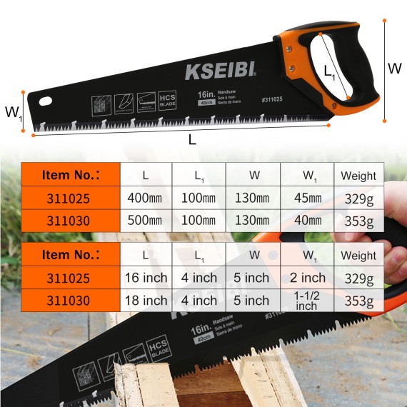 اره دستی با دسته ProGrip 18" (450 میلی‌متر) برند کسیبی | KSEIBI