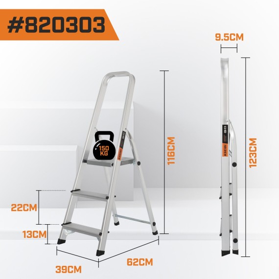 铝合金家用折叠梯 — 轻便耐用多功能家居梯子 | KSEIBI