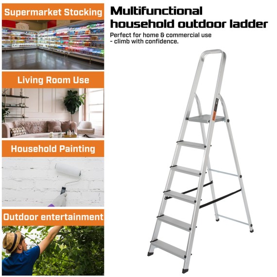 Household Aluminum Ladder – Lightweight Folding Step Stool | KSEIBI