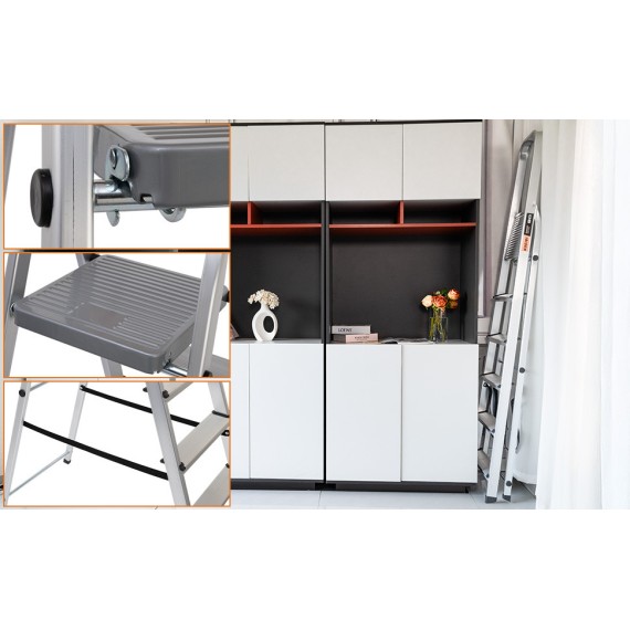 Household Aluminum Ladder – Lightweight Folding Step Stool | KSEIBI