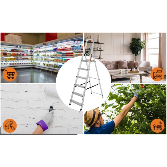 Household Aluminum Ladder – Lightweight Folding Step Stool | KSEIBI