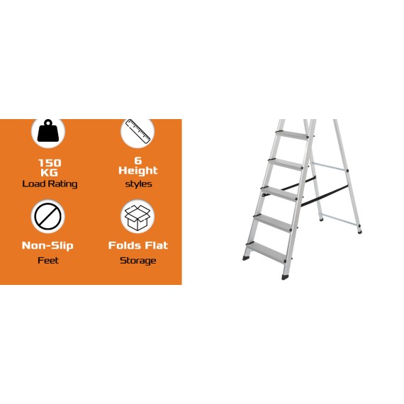 铝合金家用折叠梯 — 轻便耐用多功能家居梯子 | KSEIBI