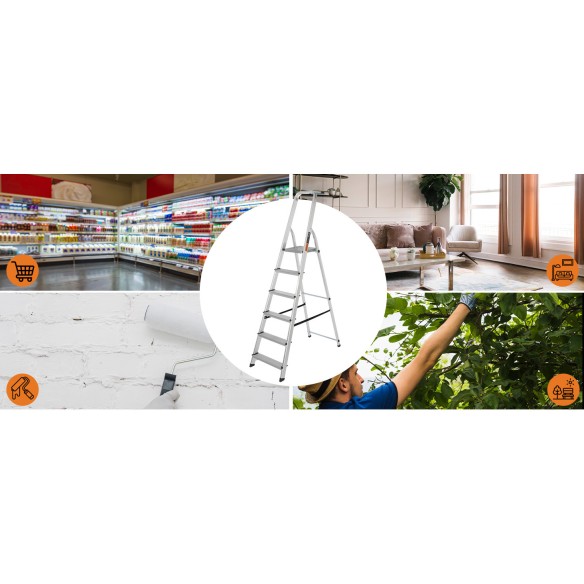 铝合金家用折叠梯 — 轻便耐用多功能家居梯子 | KSEIBI