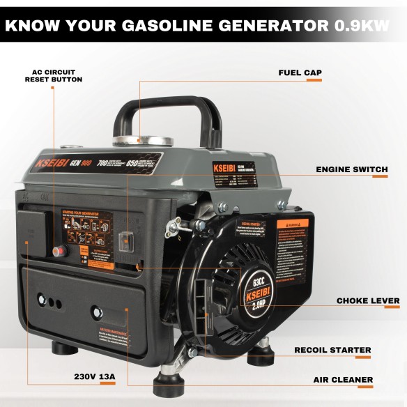Power up Anywhere with the GEN 900 Gasoline-Powered Portable Generator | KSEIBI
