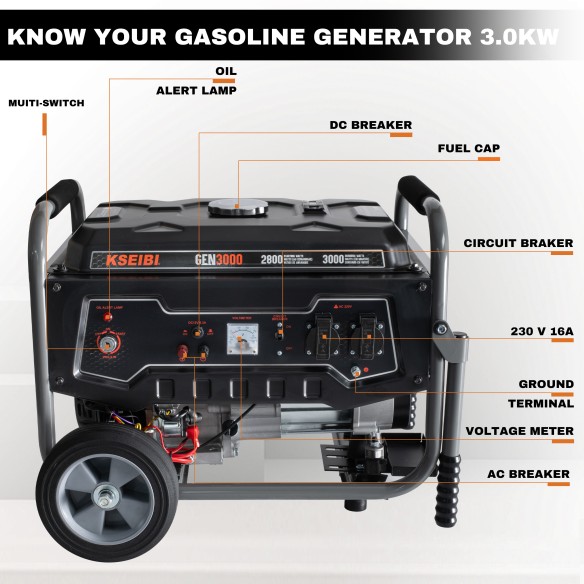 Power Up Your Space with the GEN 3000 Gasoline Generator | KSEIBI
