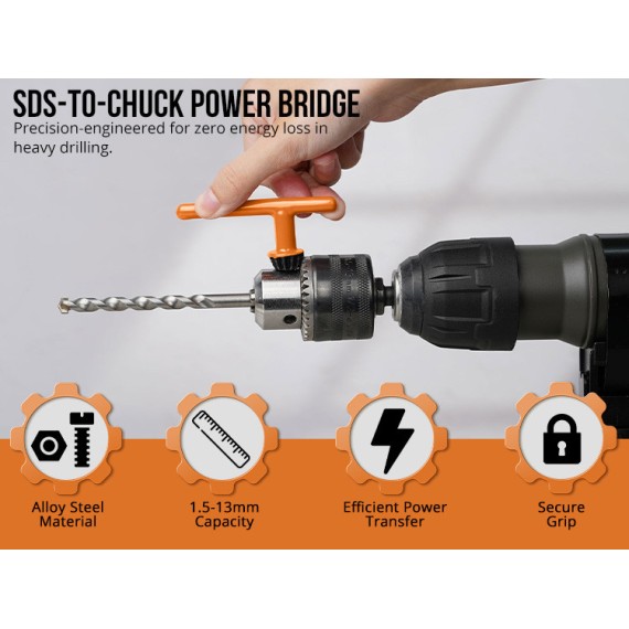 高品质带钥匙的钻头夹和转接头 1.5-13MM (1/2-20) | KSEIBI