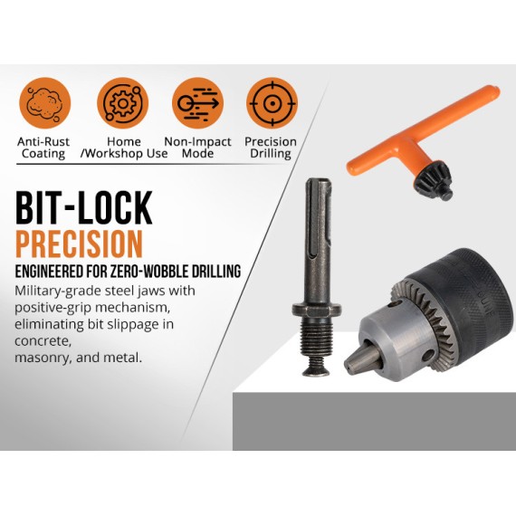 سه‌نظام دریل با آچار و تبدیل 1.5–13 میلی‌متر (1/2–20) | KSEIBI