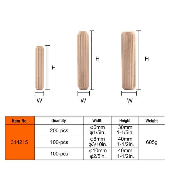 Complete Dowel Pins Kit for Woodworking and Carpentry Projects | KSEIBI