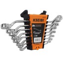 Premium Double Ring Wrench Set with 8-Piece Rack for Efficient Tool Storage | KSEIBI