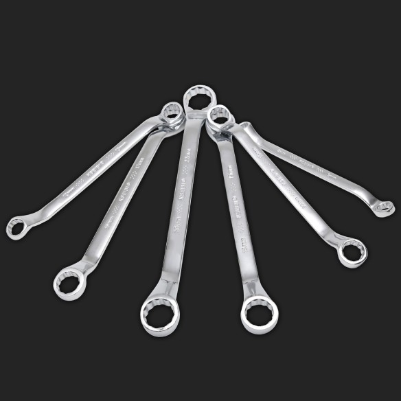 Premium Double Ring Wrench Set with 8-Piece Rack for Efficient Tool Storage | KSEIBI