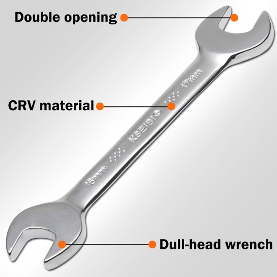 High-Quality Double Open End Wrench Set 8-Pc for Versatile Use | KSEIBI