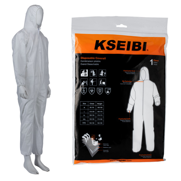 Protective Disposable Coverall Hooded Paint Suit for Safety and Comfort | KSEIBI