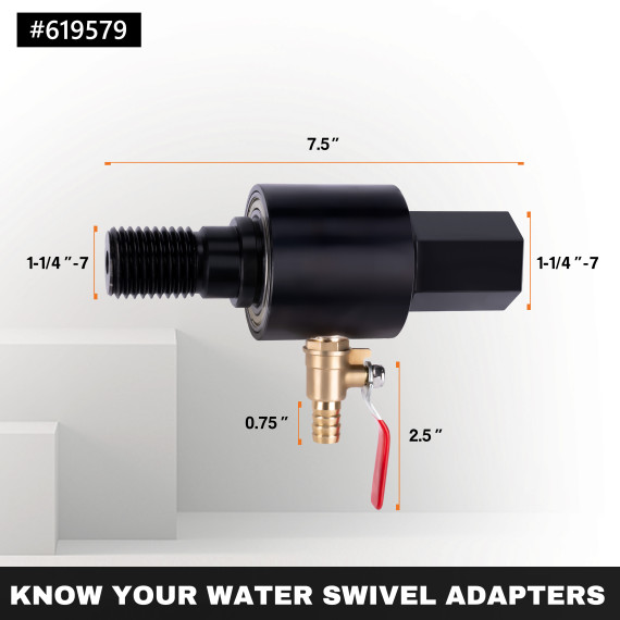 High-Quality Diamond Wet Core Water Swivel Adapter | KSEIBI