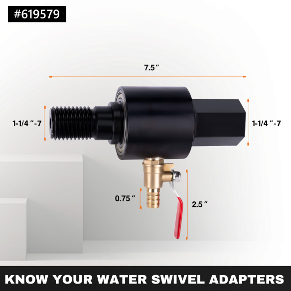 High-Quality Diamond Wet Core Water Swivel Adapter | KSEIBI