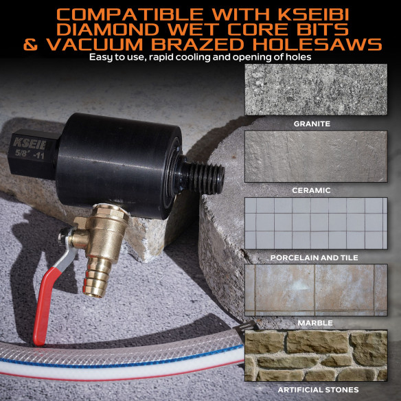 آداپتور چرخشی آب ابزار حفاری هسته‌ای الماسی تر ۱-۱/۴-۷ | KSEIBI