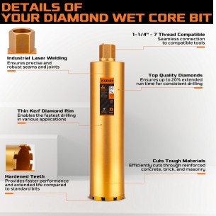 High-Quality Diamond Wet Core Bit for Precise Drilling | KSEIBI 2